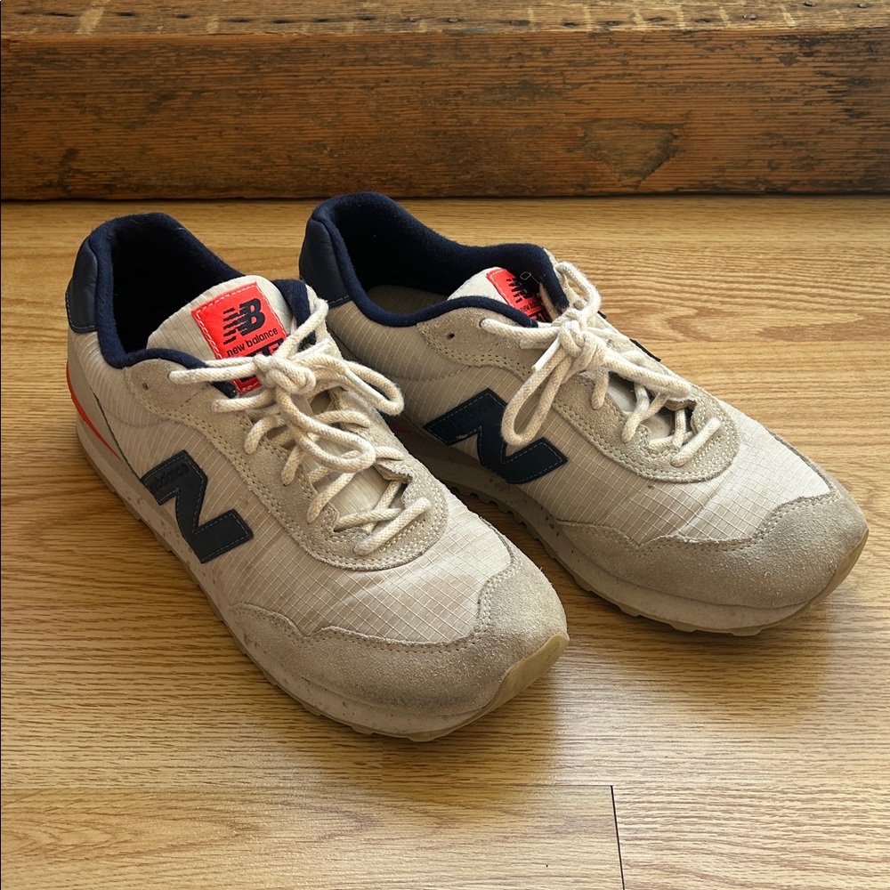 New Balance 515 Men's Cream and Navy Sneakers
